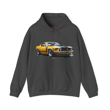 Yellow Vintage Mustang Hoodie - FMB302-UH002