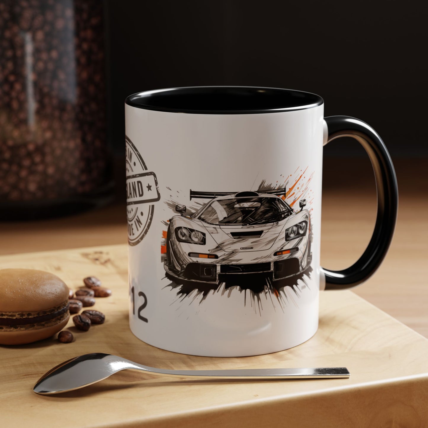 V12 British Supercar Art Accent Coffee Mug, 11oz mug