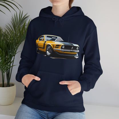 Yellow Vintage Mustang Hoodie - FMB302-UH002