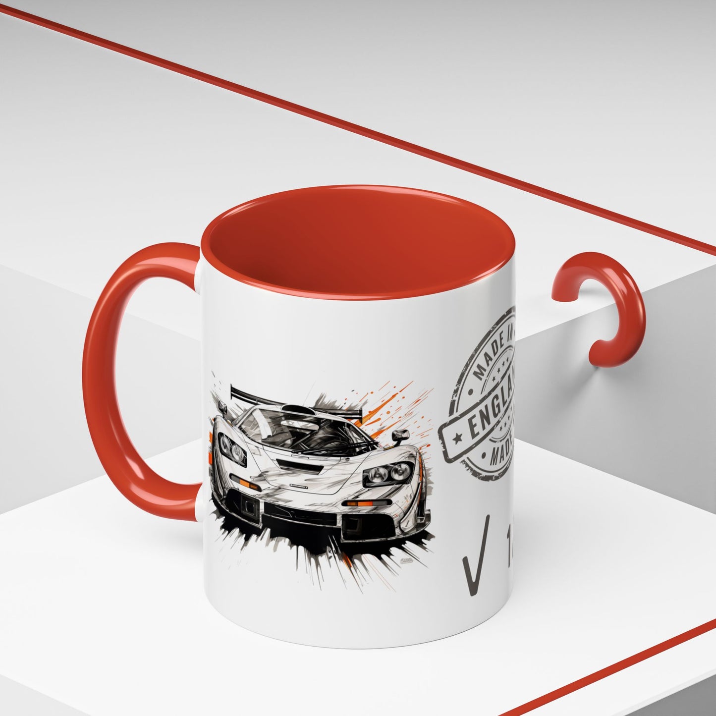 V12 British Supercar Art Accent Coffee Mug, 11oz mug