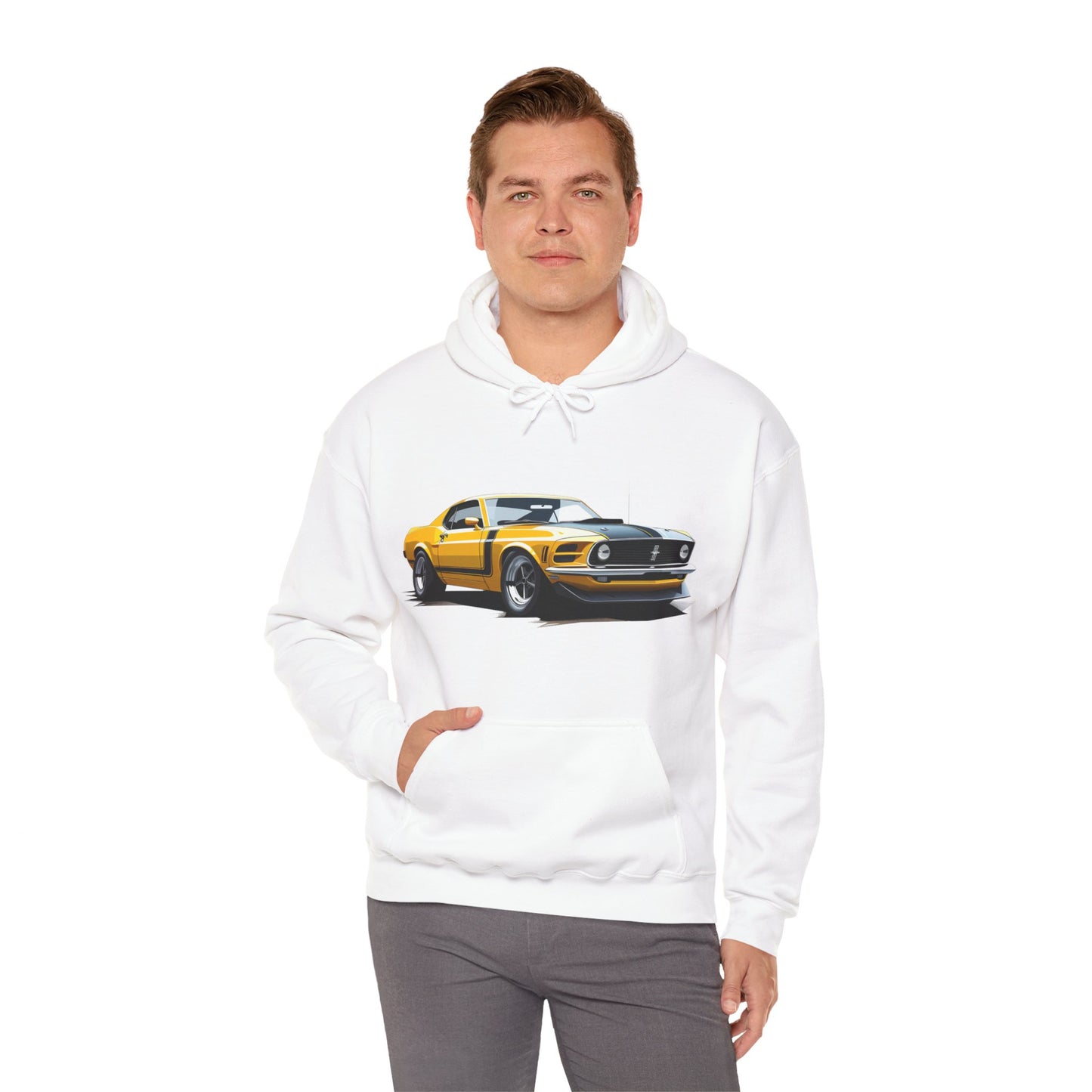 Yellow Vintage Mustang Hoodie - FMB302-UH002