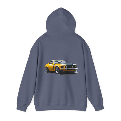 Yellow Vintage Mustang Hoodie - FMB302-UH002