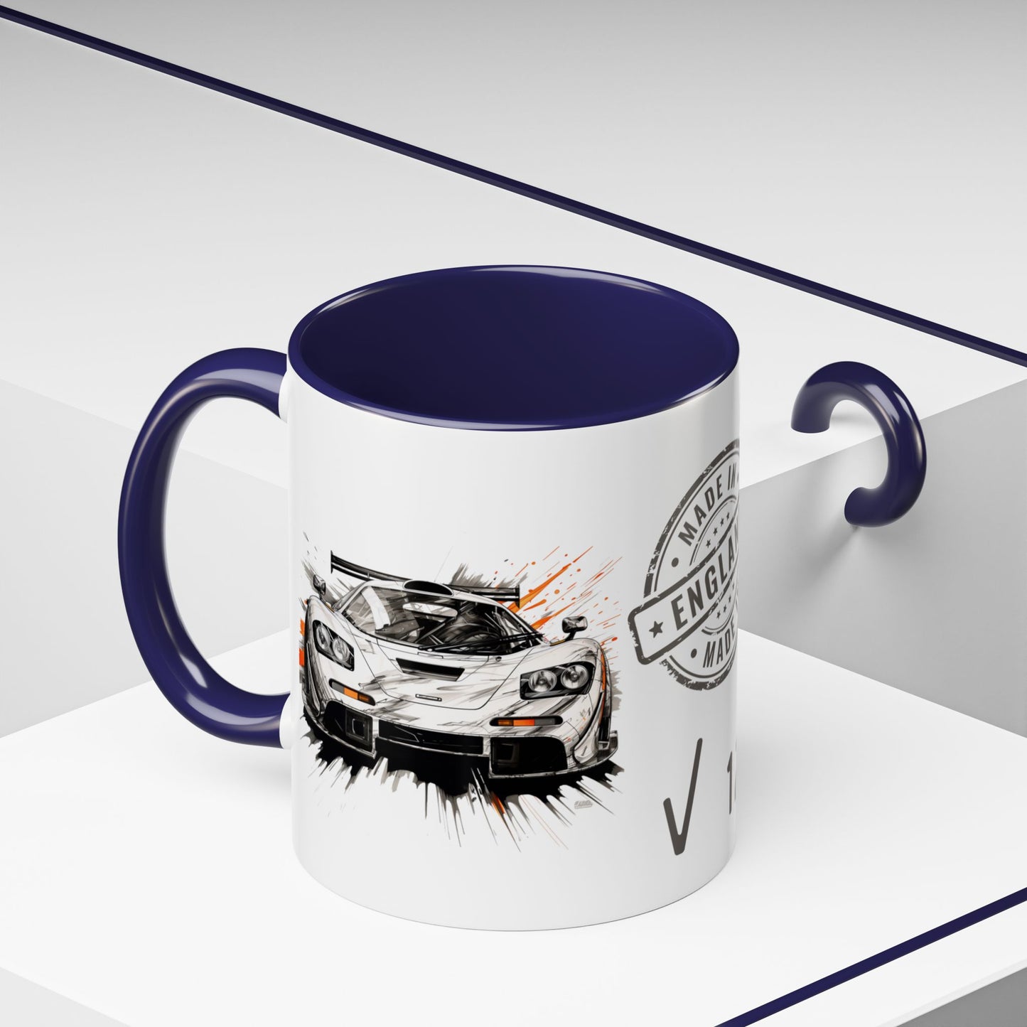 V12 British Supercar Art Accent Coffee Mug, 11oz mug