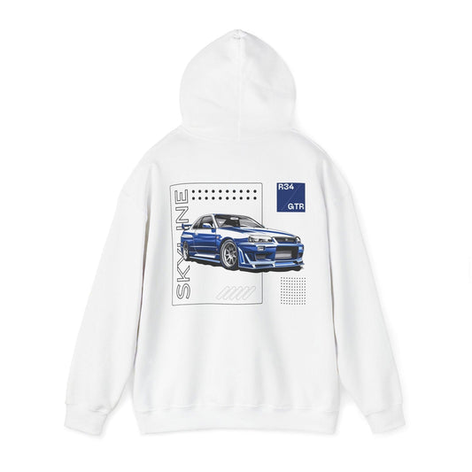 Blue R34 Skyline GTR Hoodie - NGTR34 - UH001 - Petrosexuals