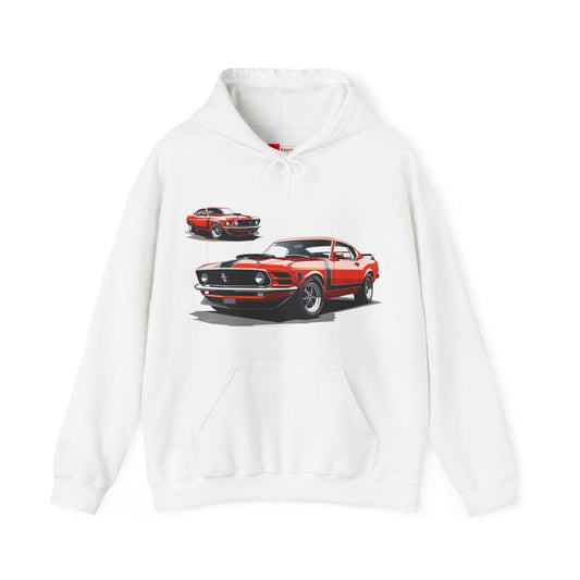 Classic Red American Muscle Car Hoodie | Unisex Hooded Sweatshirt | FMB302 - UH003 - Petrosexuals