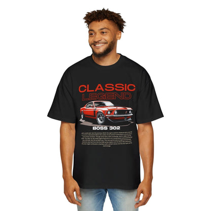 Classic Red Ford Mustang Oversized T-Shirt | Vintage Muscle Car Apparel - FMB - M001 - Petrosexuals
