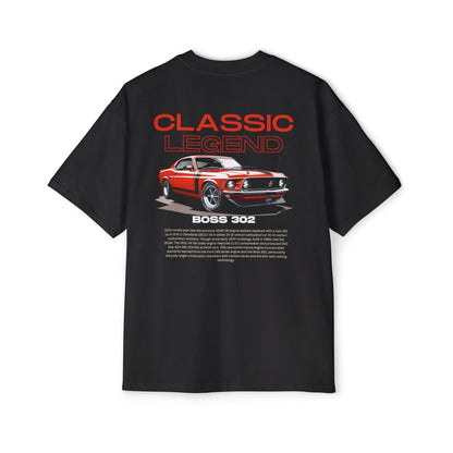 Classic Red Ford Mustang Oversized T-Shirt | Vintage Muscle Car Apparel - FMB - M001 - Petrosexuals