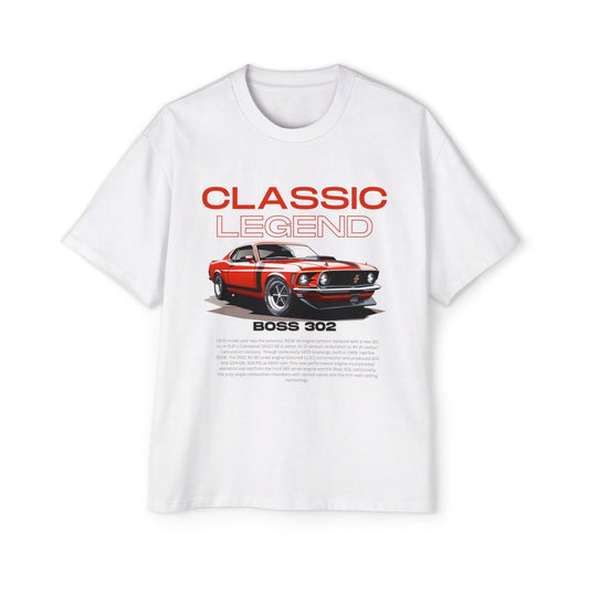 Classic Red Ford Mustang Oversized T-Shirt | Vintage Muscle Car Apparel - FMB - M001 - Petrosexuals