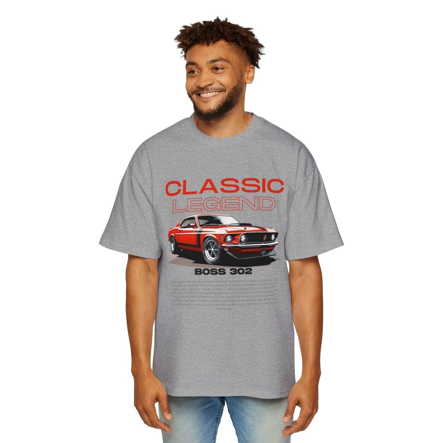 Classic Red Ford Mustang Oversized T-Shirt | Vintage Muscle Car Apparel - FMB - M001 - Petrosexuals