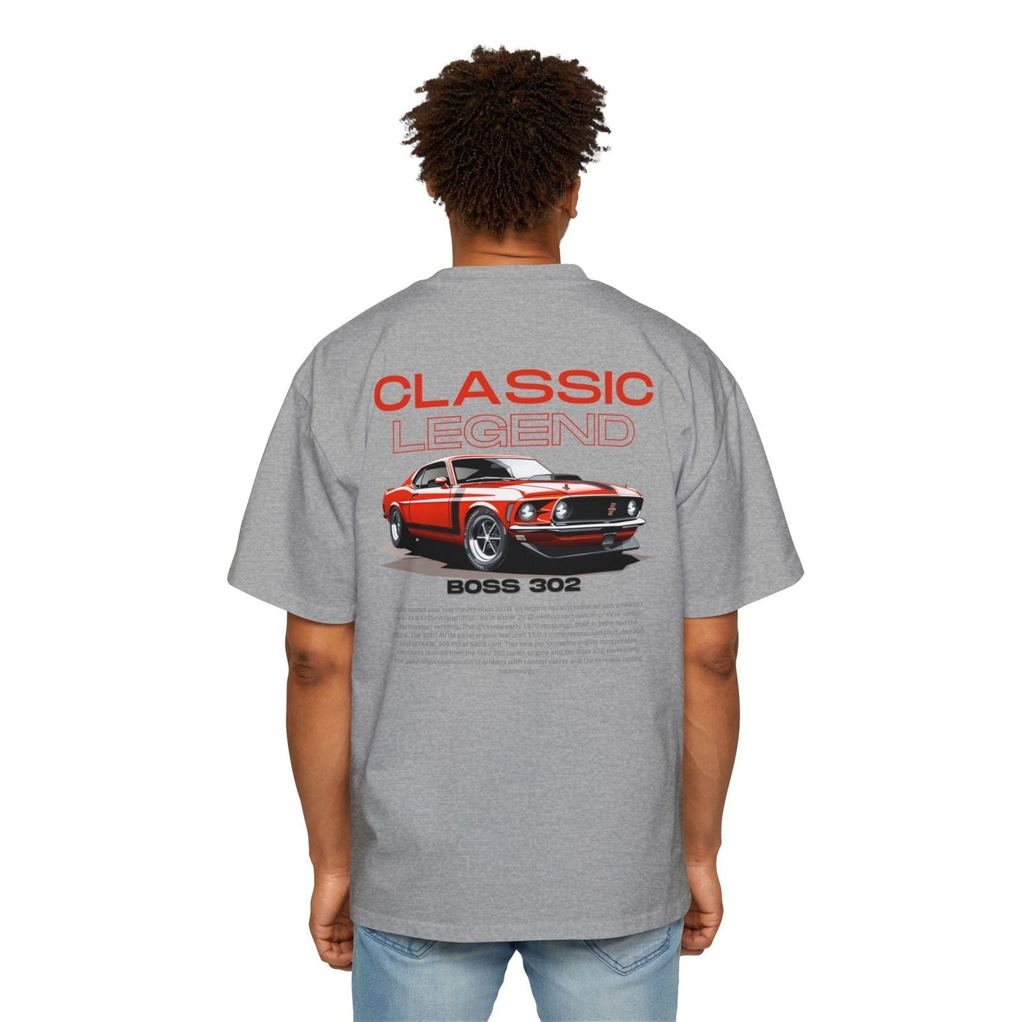 Classic Red Ford Mustang Oversized T-Shirt | Vintage Muscle Car Apparel - FMB - M001 - Petrosexuals