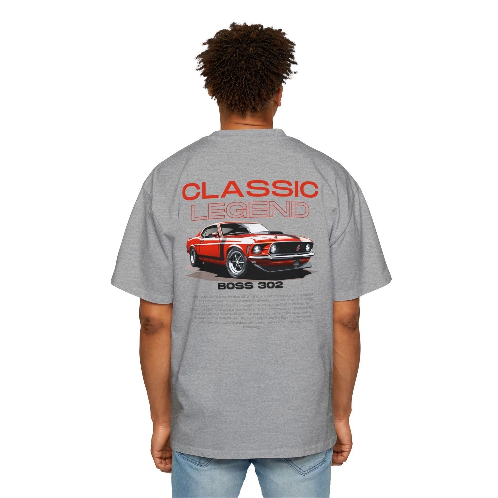 Classic Red Ford Mustang Oversized T-Shirt | Vintage Muscle Car Apparel - FMB - M001 - Petrosexuals