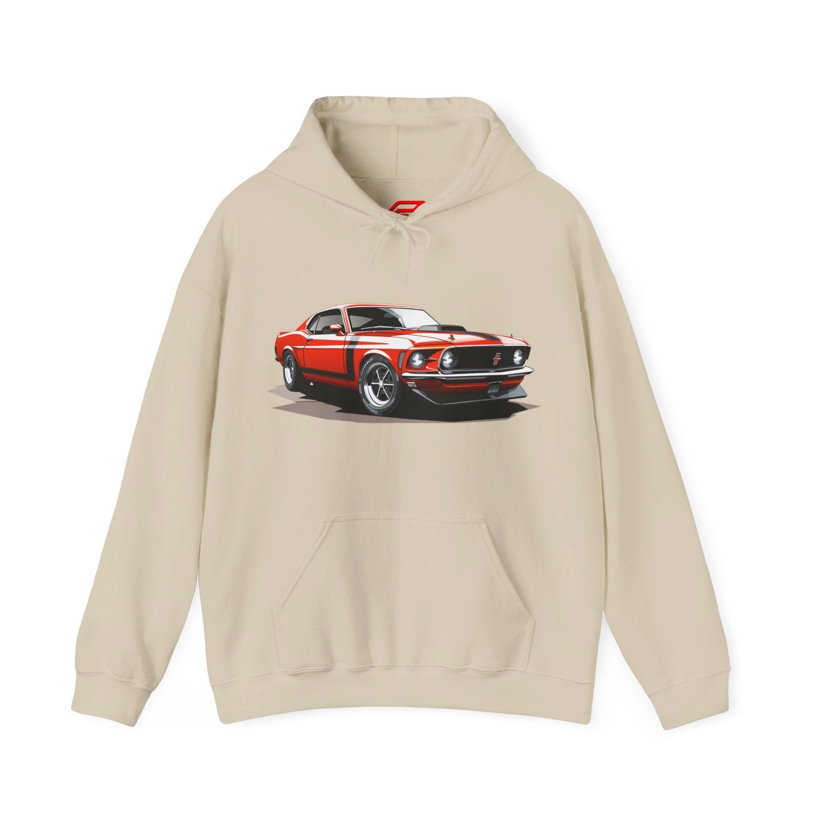 Red American Muscle Car Hoodie | Hooded Sweatshirt | FMB302 - UH001 - Petrosexuals