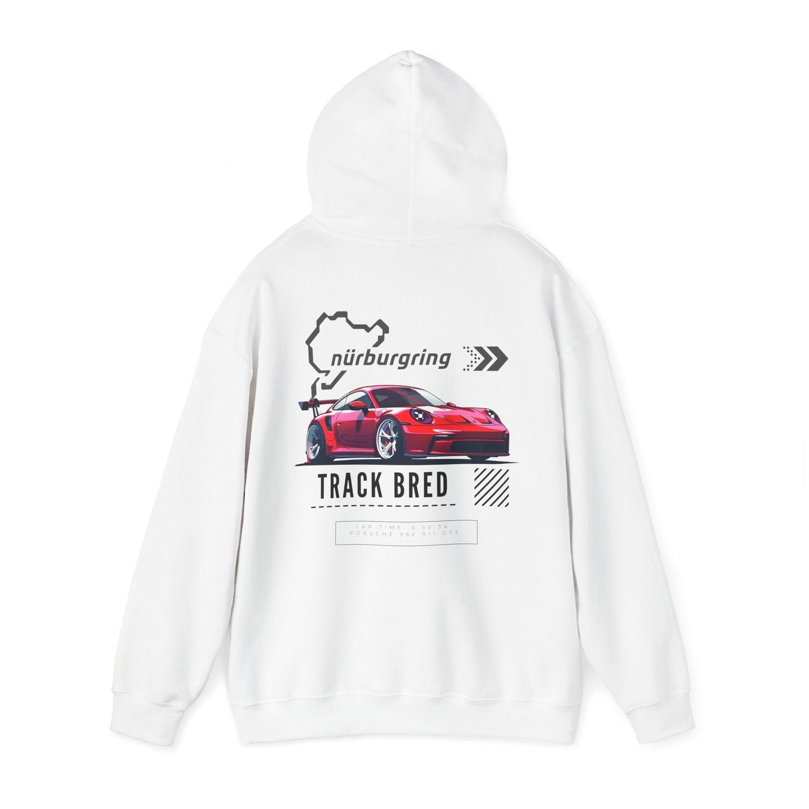 Red Porsche 992 911 GT3 RS with Nürburgring Track Hoodie | P992GT3 - UH008 - Petrosexuals