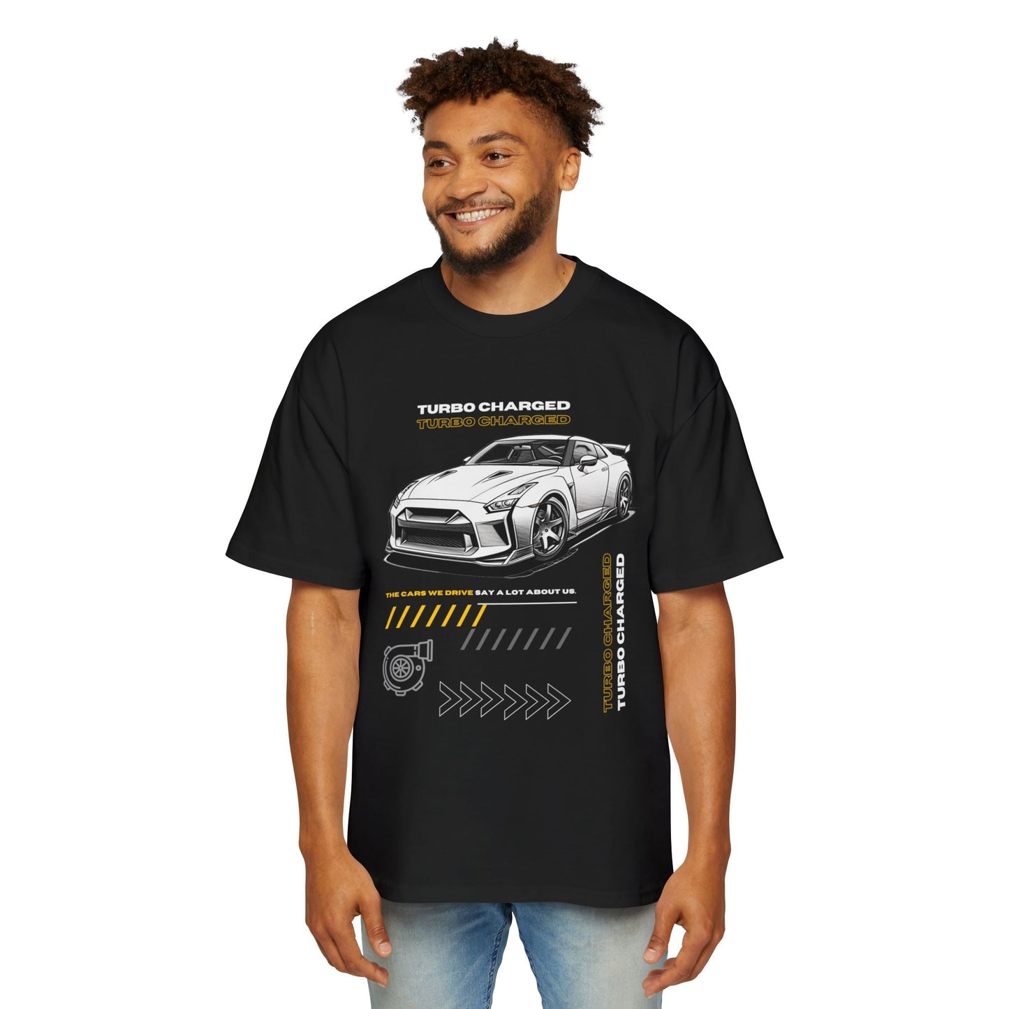 Turbo Charged Nissan GT - R R35 Men's Oversized T-Shirt | NGTR35 - OM003 - Petrosexuals