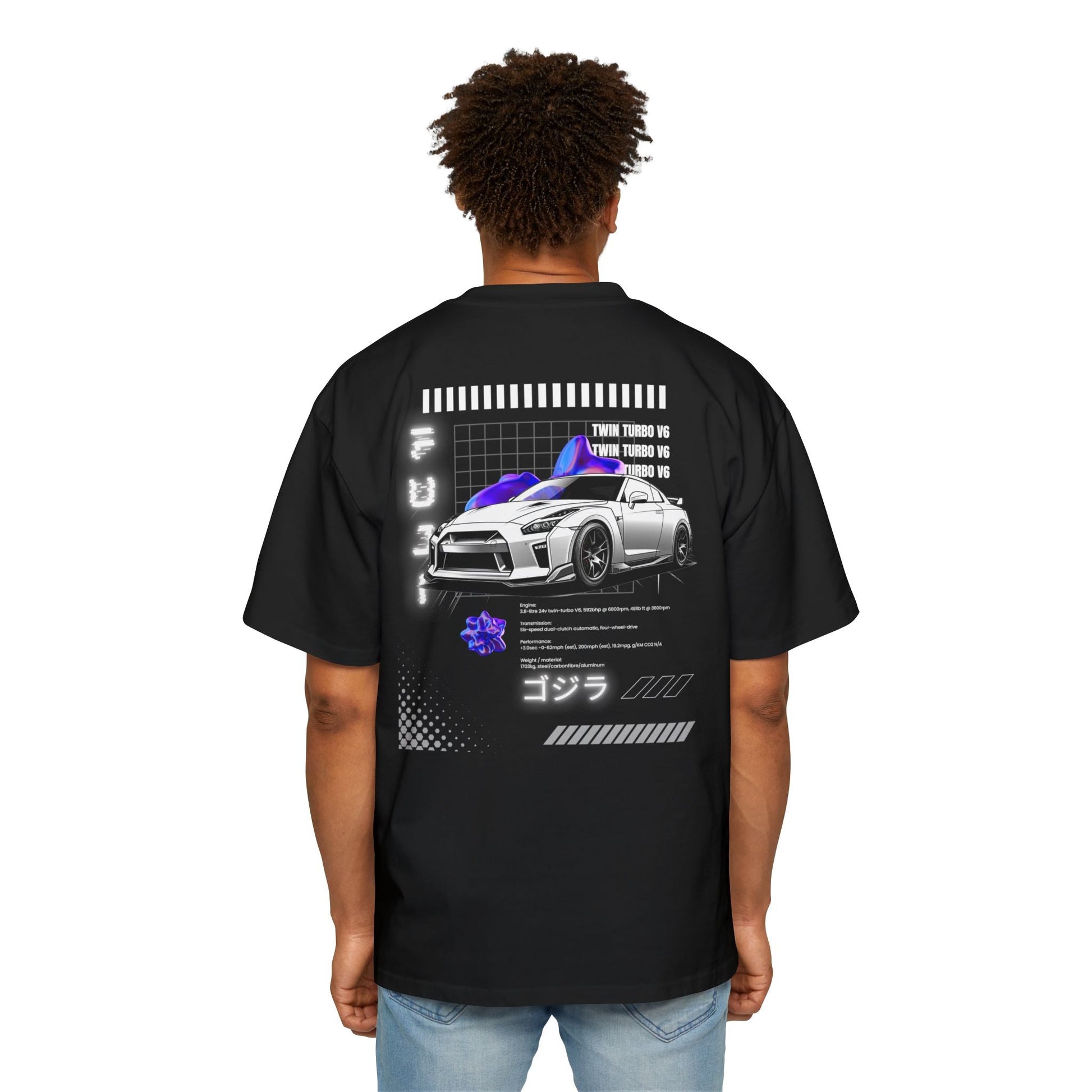 White Nissan GT - R R35 Oversized T-Shirt | NGTR35 - OM002 - Petrosexuals