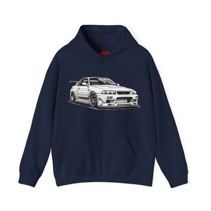 White Nissan R34 GTR 5 Unisex Hoodie | NGTR34 - UH002 - Petrosexuals