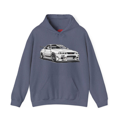 White Nissan R34 GTR 5 Unisex Hoodie | NGTR34 - UH002 - Petrosexuals