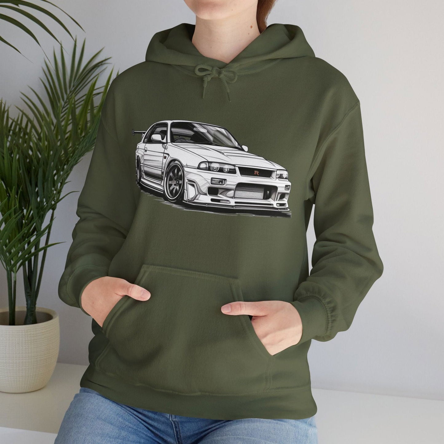 White Nissan R34 GTR 5 Unisex Hoodie | NGTR34 - UH002 - Petrosexuals