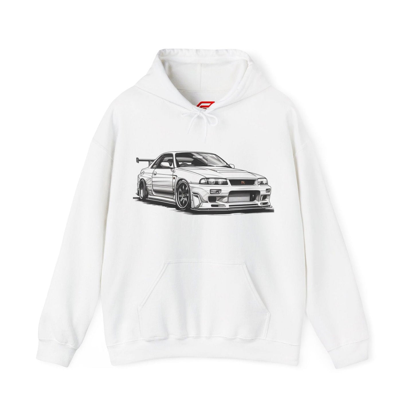 White Nissan R34 GTR 5 Unisex Hoodie | NGTR34 - UH002 - Petrosexuals