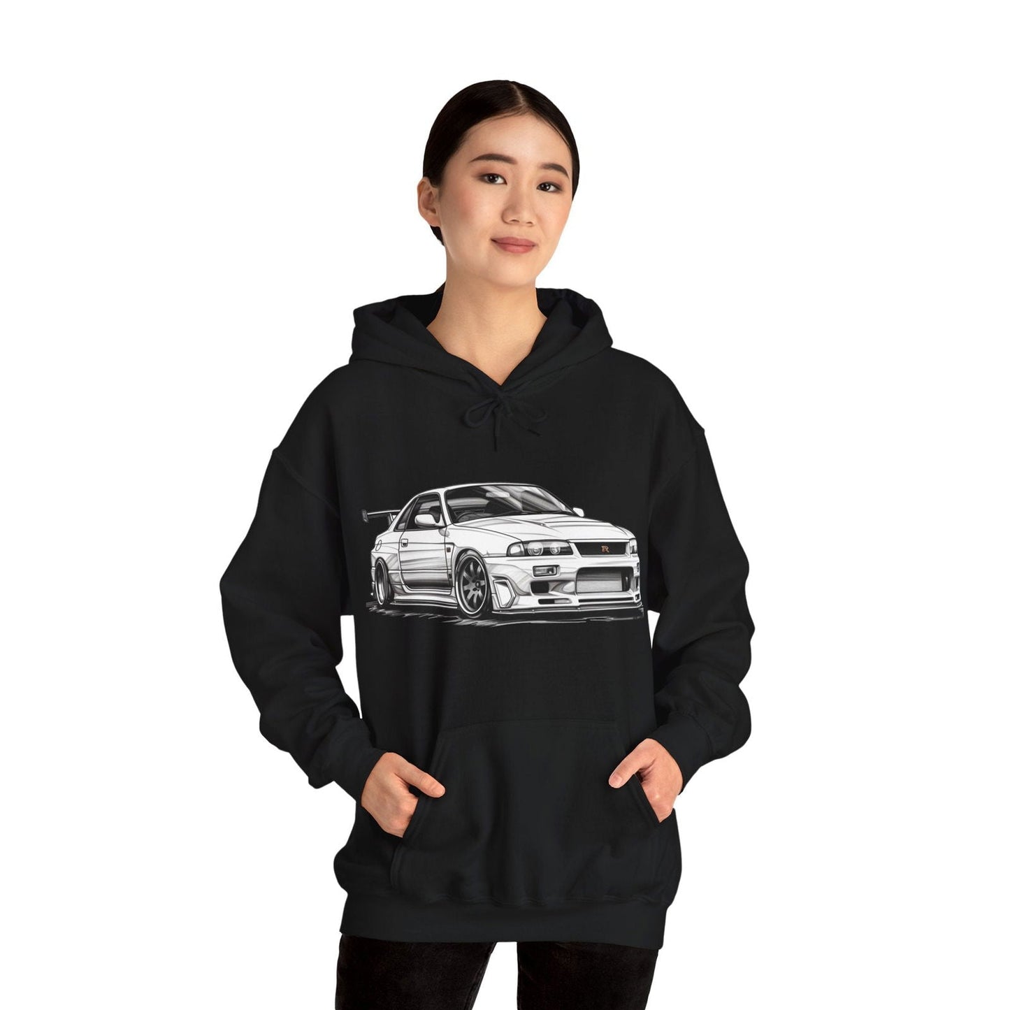 White Nissan R34 GTR 5 Unisex Hoodie | NGTR34 - UH002 - Petrosexuals