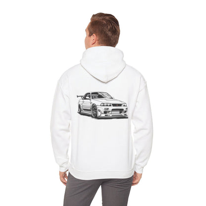 White Nissan R34 GTR 5 Unisex Hoodie | NGTR34 - UH002 - Petrosexuals