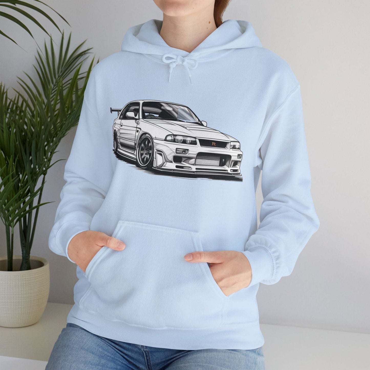 White Nissan R34 GTR 5 Unisex Hoodie | NGTR34 - UH002 - Petrosexuals