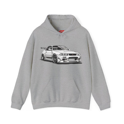 White Nissan R34 GTR 5 Unisex Hoodie | NGTR34 - UH002 - Petrosexuals