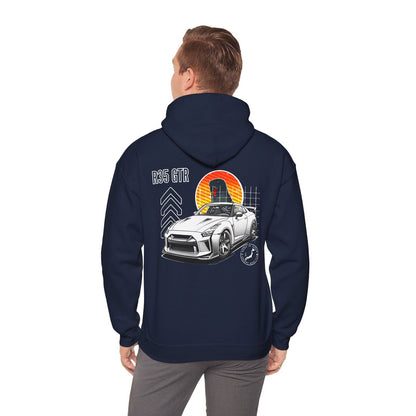 White Nissan R35 GT - R Hoodie | NGTR35 - UH005 - Petrosexuals