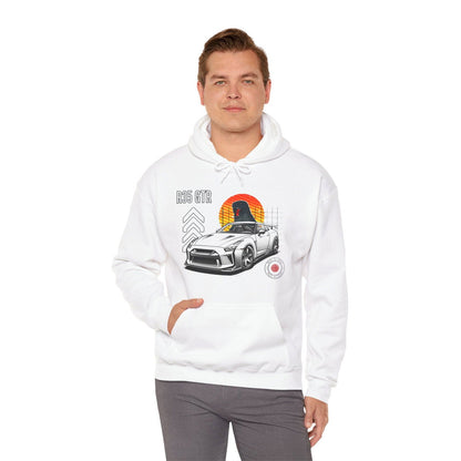 White Nissan R35 GT - R Hoodie | NGTR35 - UH005 - Petrosexuals