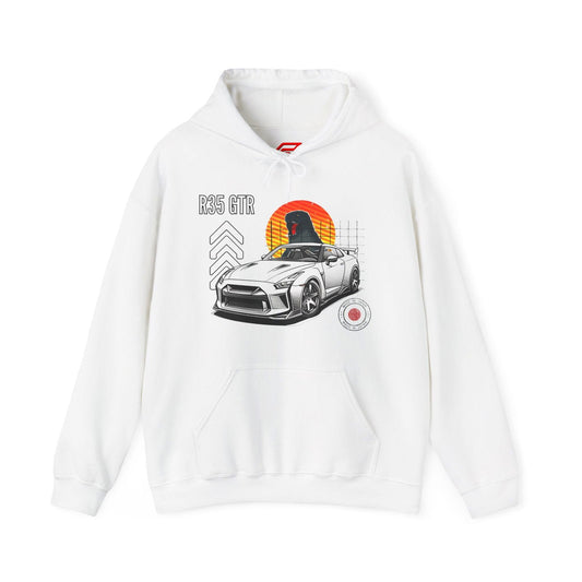 White Nissan R35 GT - R Hoodie | NGTR35 - UH005 - Petrosexuals