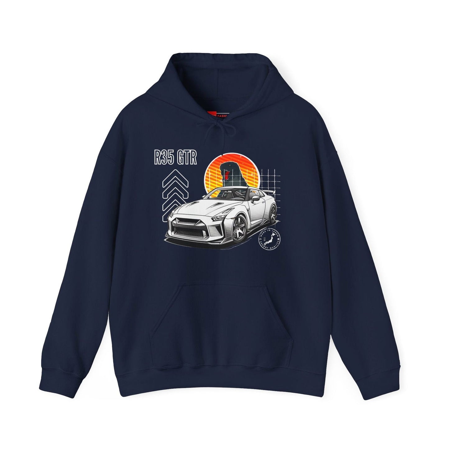 White Nissan R35 GT - R Hoodie | NGTR35 - UH005 - Petrosexuals