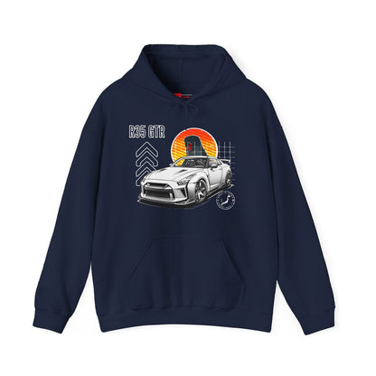 White Nissan R35 GT - R Hoodie | NGTR35 - UH005 - Petrosexuals