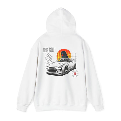 White Nissan R35 GT - R Hoodie | NGTR35 - UH005 - Petrosexuals