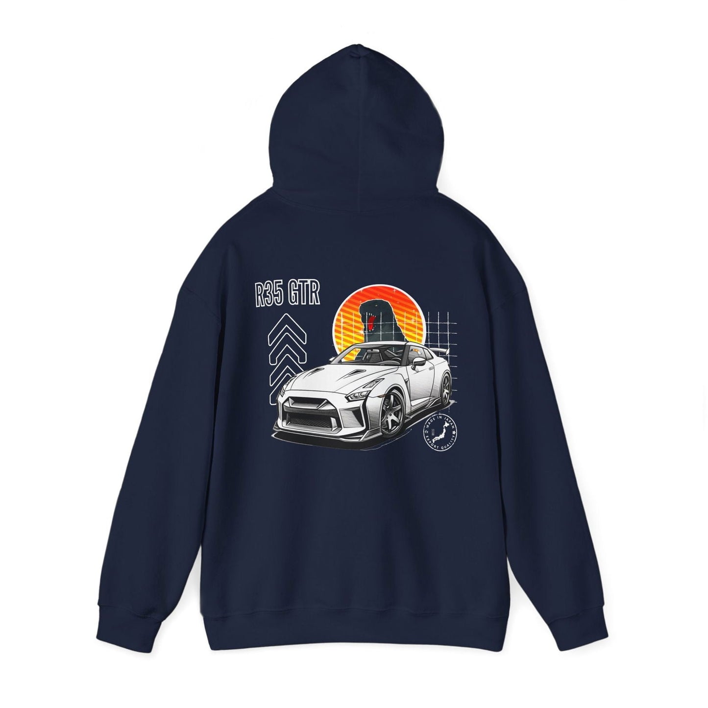 White Nissan R35 GT - R Hoodie | NGTR35 - UH005 - Petrosexuals