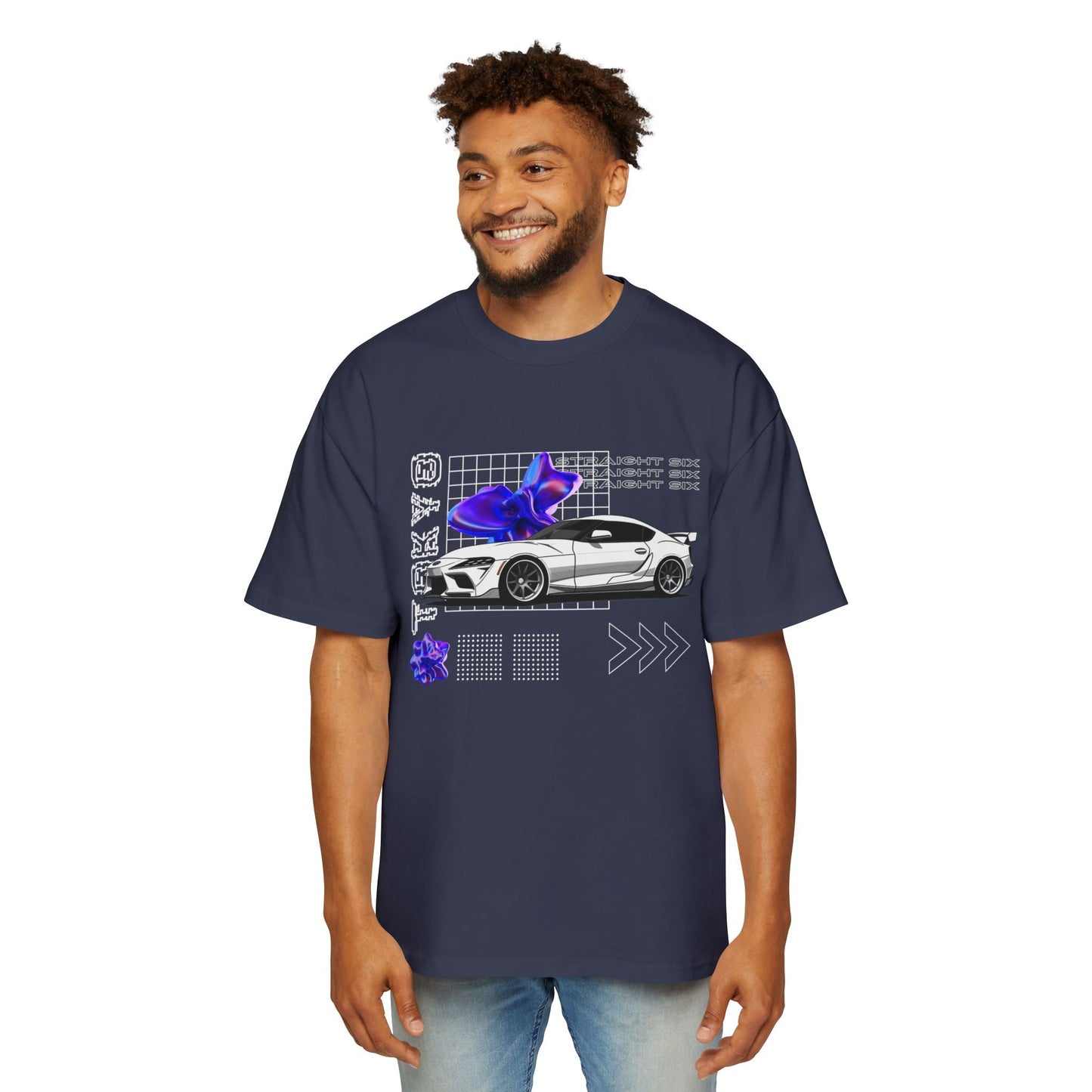 White Toyota Supra Mk5 Oversized T-Shirt | Men's Heavy Oversized Tee - TSMK5 - OM002 - Petrosexuals