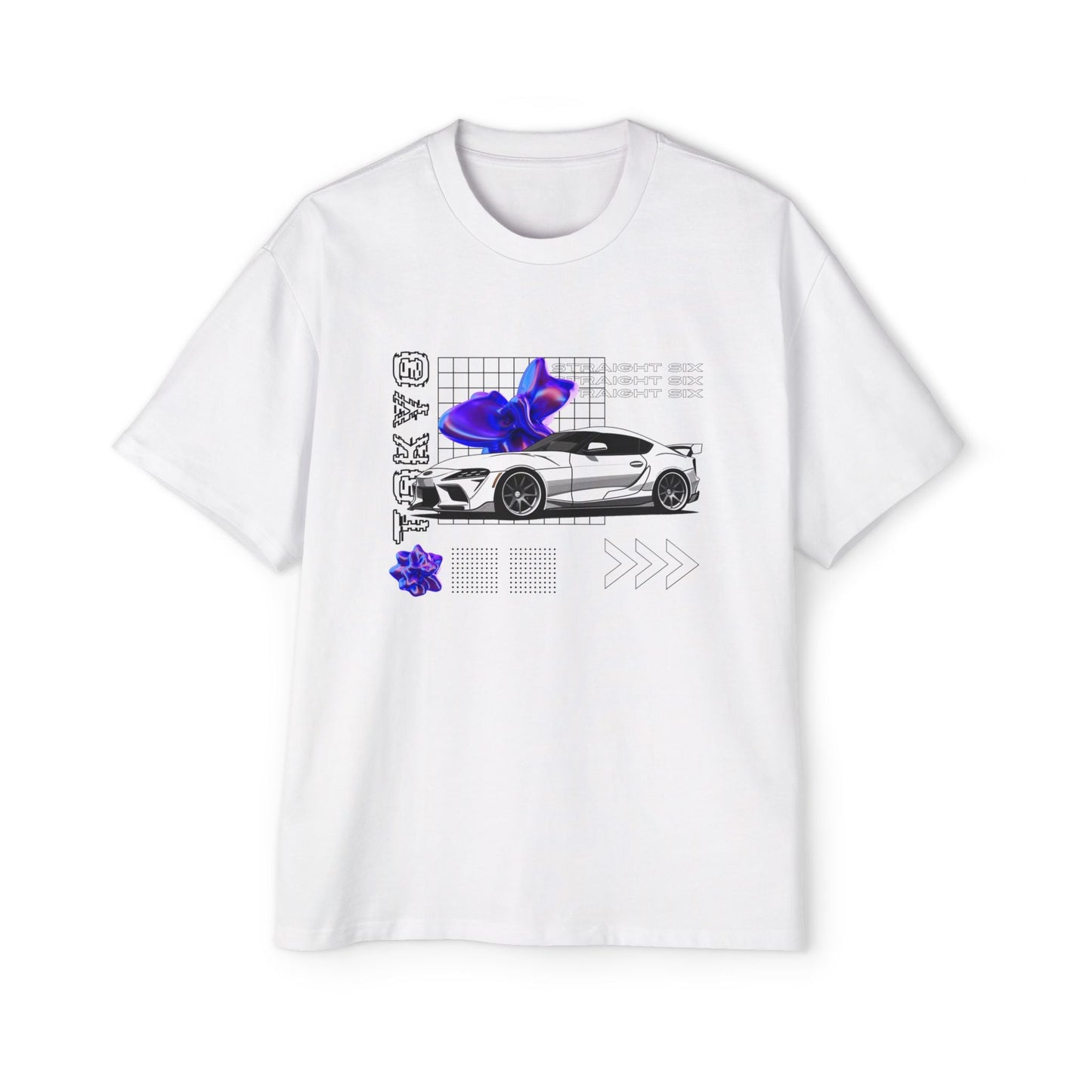 White Toyota Supra Mk5 Oversized T-Shirt | Men's Heavy Oversized Tee - TSMK5 - OM002 - Petrosexuals