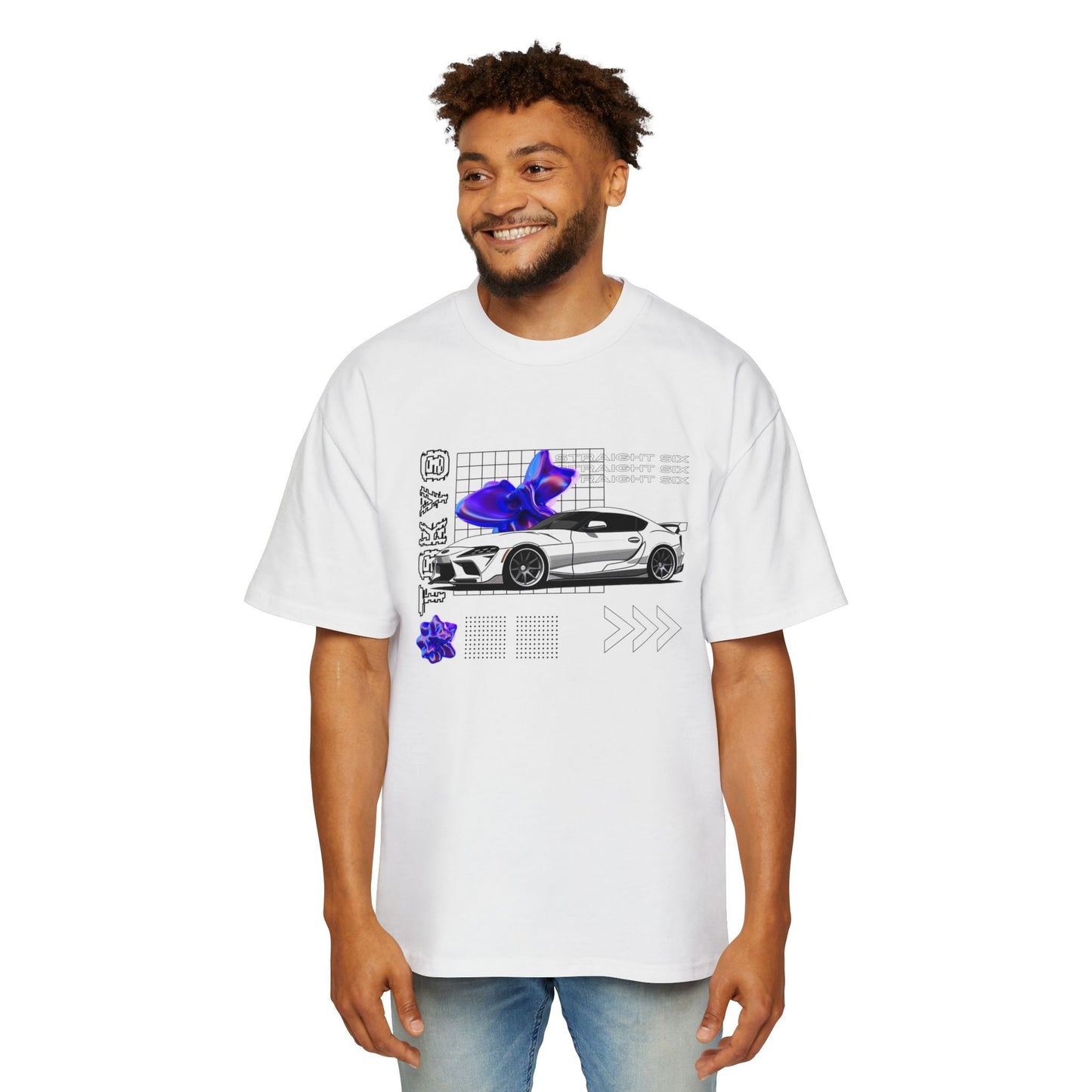 White Toyota Supra Mk5 Oversized T-Shirt | Men's Heavy Oversized Tee - TSMK5 - OM002 - Petrosexuals