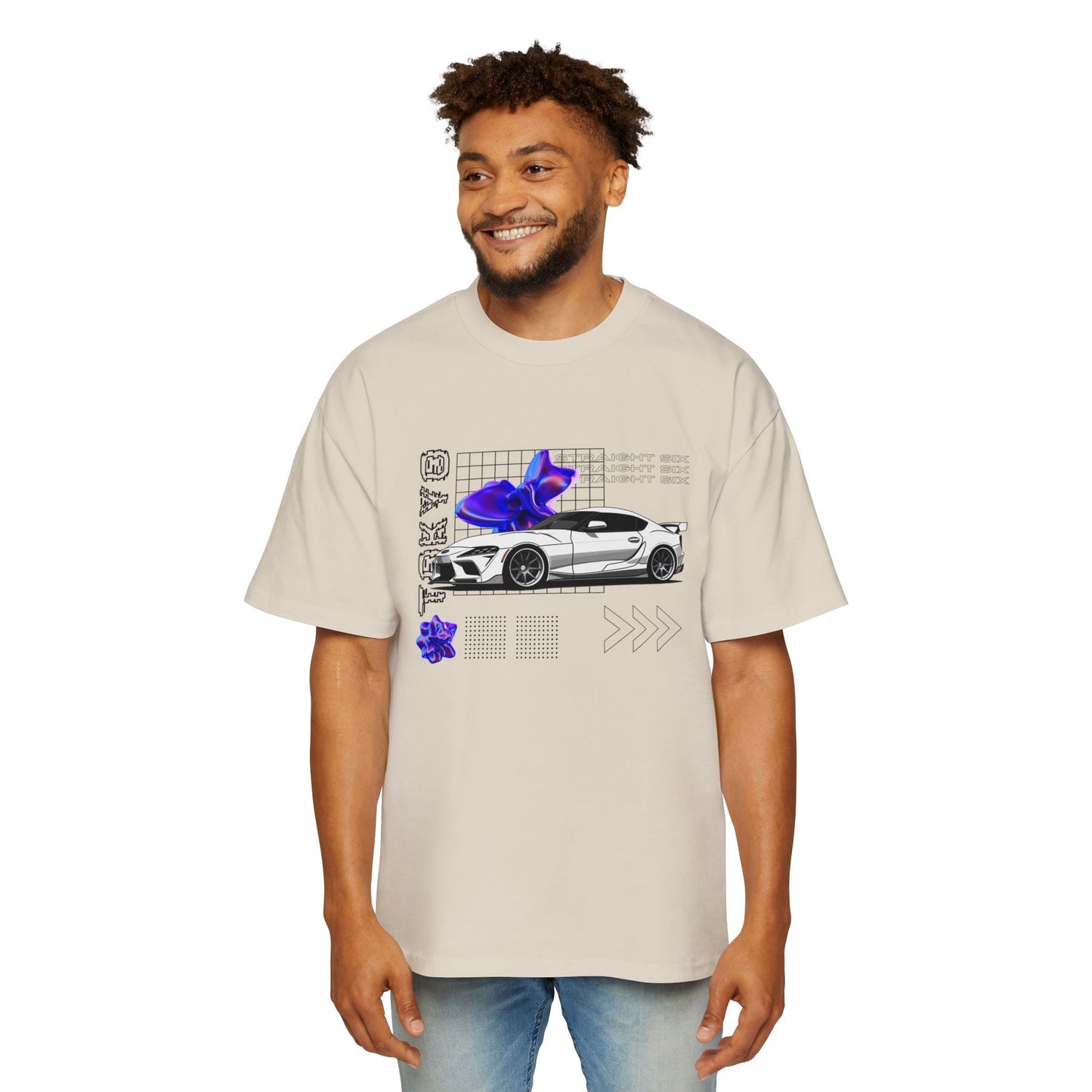 White Toyota Supra Mk5 Oversized T-Shirt | Men's Heavy Oversized Tee - TSMK5 - OM002 - Petrosexuals